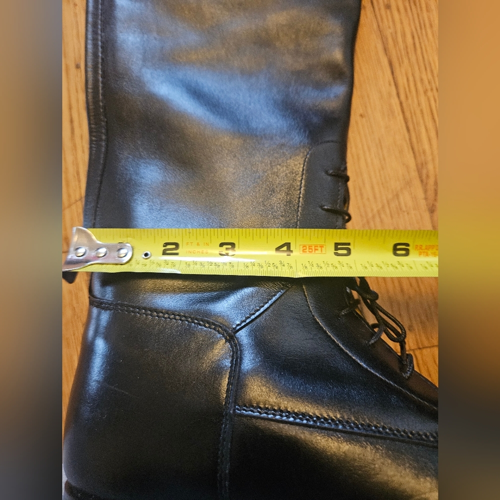 Konigs Black Leather Woman's Equestrian Riding Boots - US Size 6 Tall with Laces - Picture 9 of 11